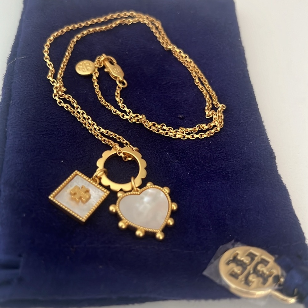 Tory Burch Heart & Square Necklace - Picture 15 of 16